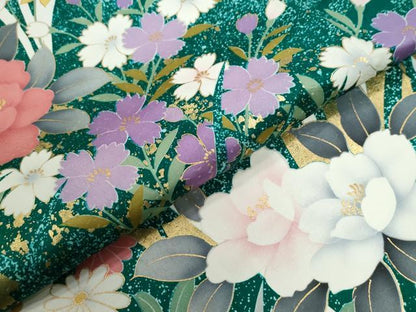 平和屋着物●豪華振袖 草花文 金彩 正絹 逸品 CABB4366yc