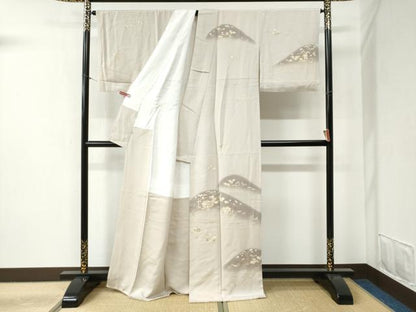 平和屋着物●訪問着 遠山風景草花文 暈し染め 金彩 三越扱い 正絹 逸品 CABB4367yc