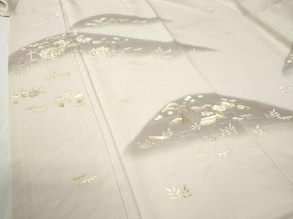 平和屋着物●訪問着 遠山風景草花文 暈し染め 金彩 三越扱い 正絹 逸品 CABB4367yc