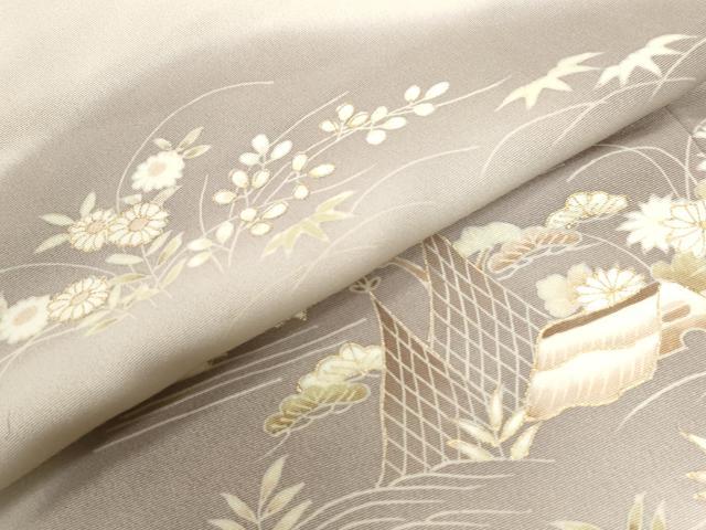平和屋着物●訪問着 遠山風景草花文 暈し染め 金彩 三越扱い 正絹 逸品 CABB4367yc