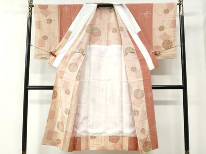 平和屋着物●長襦袢　無双仕立て　泥染　吉祥文　反端付き　正絹　逸品　CABB4368yc