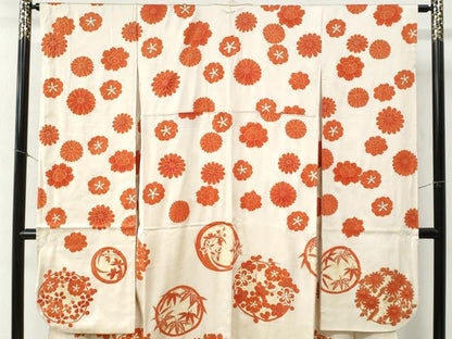 平和屋着物●豪華振袖 駒刺繍 草花丸文 金彩 正絹 逸品 CABB4370yc
