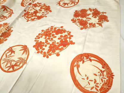平和屋着物●豪華振袖 駒刺繍 草花丸文 金彩 正絹 逸品 CABB4370yc