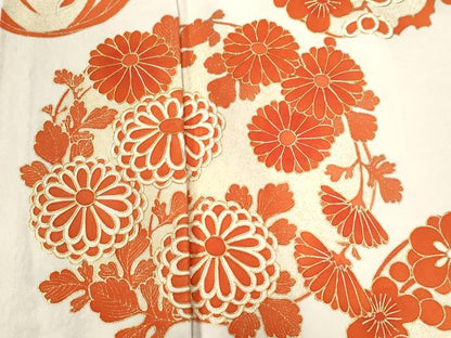 平和屋着物●豪華振袖 駒刺繍 草花丸文 金彩 正絹 逸品 CABB4370yc
