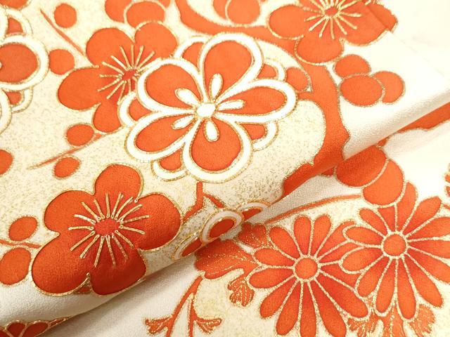平和屋着物●豪華振袖 駒刺繍 草花丸文 金彩 正絹 逸品 CABB4370yc