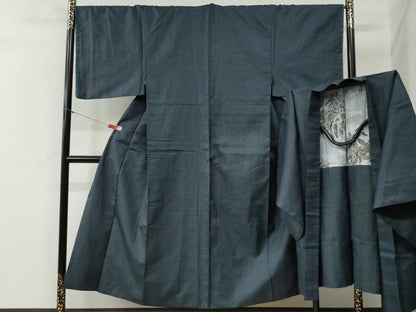 平和屋着物●男性　紬　アンサンブル　100亀甲　正絹　逸品　未使用　CABB4372yc