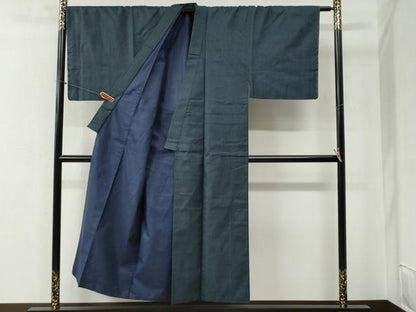 平和屋着物●男性　紬　アンサンブル　100亀甲　正絹　逸品　未使用　CABB4372yc