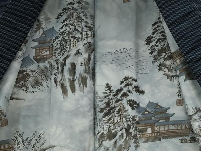 平和屋着物●男性　紬　アンサンブル　100亀甲　正絹　逸品　未使用　CABB4372yc