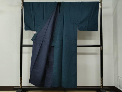 平和屋着物●男性　紬　アンサンブル　100亀甲　キングサイズ　正絹　逸品　CABB4373yc