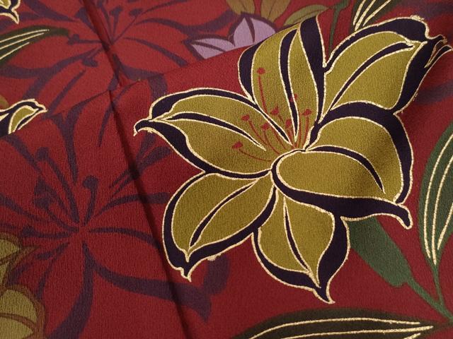 平和屋着物●豪華振袖・長襦袢セット 御所車草花文 金彩 正絹 逸品 未使用 CABB4376yc