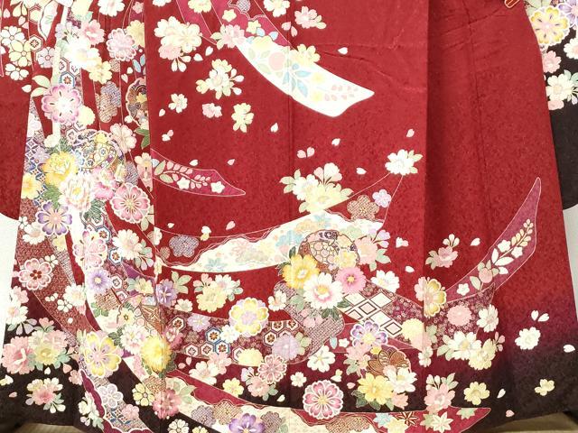 平和屋着物●豪華振袖・長襦袢セット 駒刺繍 鬘帯雪輪吉祥舞花文 金通し地 半衿刺繍 正絹 逸品 CABB4377yc