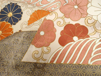 平和屋着物●豪華振袖・長襦袢セット　駒刺繍　吉祥花唐草文　金彩　正絹　逸品　CABB4378yc