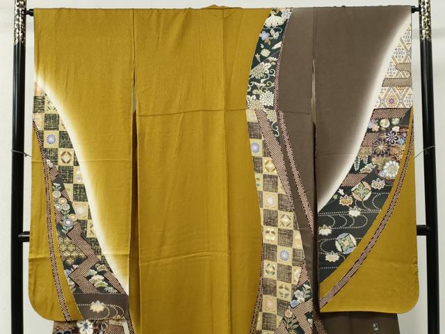 振袖セット 振袖フルセット 駒刺繍 雪輪花蝶文 金彩 ピンク系×クリーム 50 振袖セット 振袖フルセット 駒刺繍 雪輪花蝶文 金彩 ピンク系×クリーム