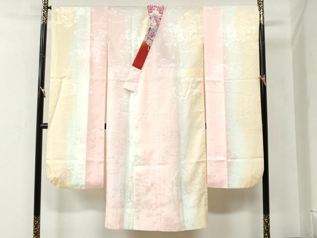 平和屋着物●豪華振袖・長襦袢セット　草花文　暈し染め　金彩　やまと誂製　半衿刺繍　正絹　逸品　CABB4383yc