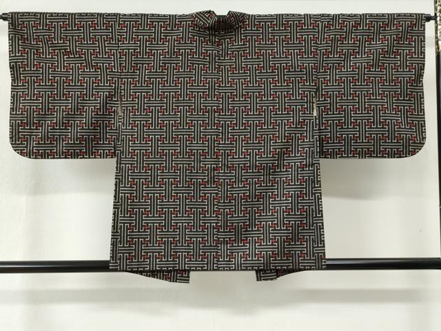 平和屋着物●本場大島紬　龍郷絣　秋名バラ　アンサンブル　正絹　逸品　CABB4384yc