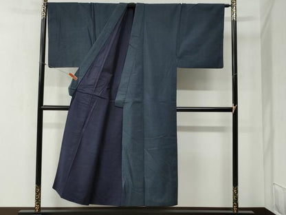 平和屋着物●男性　本場大島紬　アンサンブル　格子　正絹　逸品　CABB4386yc