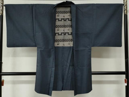 平和屋着物●男性　本場大島紬　アンサンブル　格子　正絹　逸品　CABB4386yc