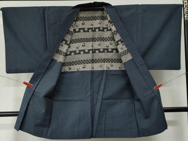 平和屋着物●男性　本場大島紬　アンサンブル　格子　正絹　逸品　CABB4386yc