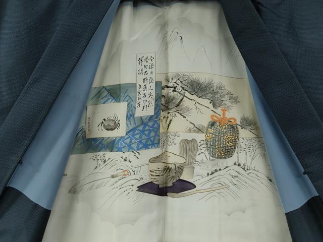 平和屋着物●男性 本場大島紬 アンサンブル 80亀甲 総詰め キングサイズ 正絹 逸品 CABB4387yc