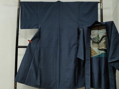 平和屋着物●男性　本場大島紬　アンサンブル　80亀甲　総詰め　正絹　逸品　未使用　CABB4390yc