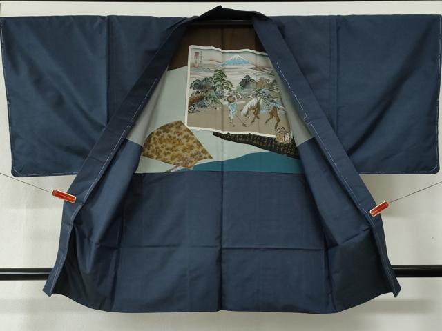 平和屋着物●男性　本場大島紬　アンサンブル　80亀甲　総詰め　正絹　逸品　未使用　CABB4390yc