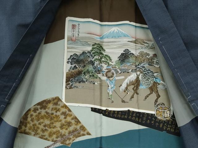 平和屋着物●男性　本場大島紬　アンサンブル　80亀甲　総詰め　正絹　逸品　未使用　CABB4390yc