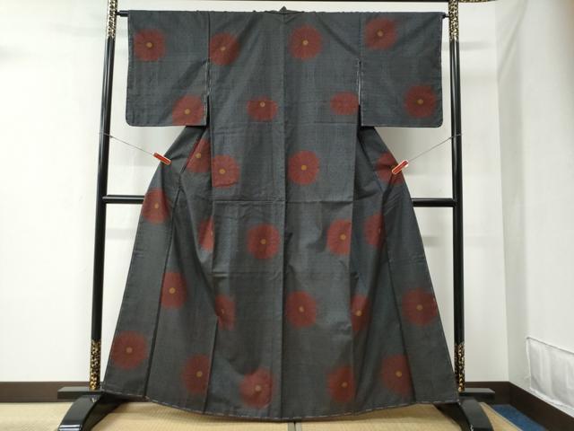 平和屋着物●本場大島紬 立涌吉祥舞花文 正絹 逸品 未使用 CABB4394yc
