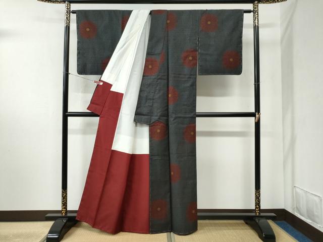 平和屋着物●本場大島紬 立涌吉祥舞花文 正絹 逸品 未使用 CABB4394yc