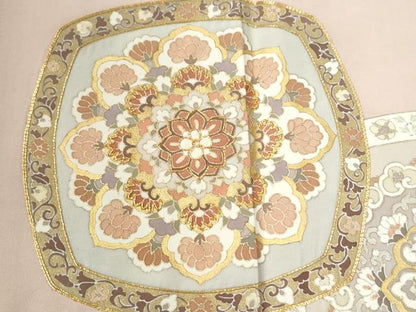 平和屋着物●豪華色留袖　駒刺繍　正倉院花唐草文　金彩　正絹　逸品　未使用　CABB4403yc