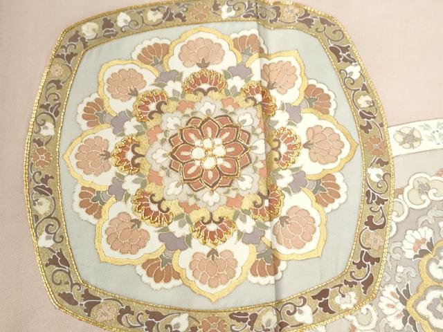 平和屋着物●豪華色留袖　駒刺繍　正倉院花唐草文　金彩　正絹　逸品　未使用　CABB4403yc