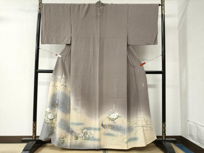 平和屋着物●豪華色留袖 友禅 作家物 孔雀草花文 暈し染め 金彩 正絹 逸品 CABB4407yc