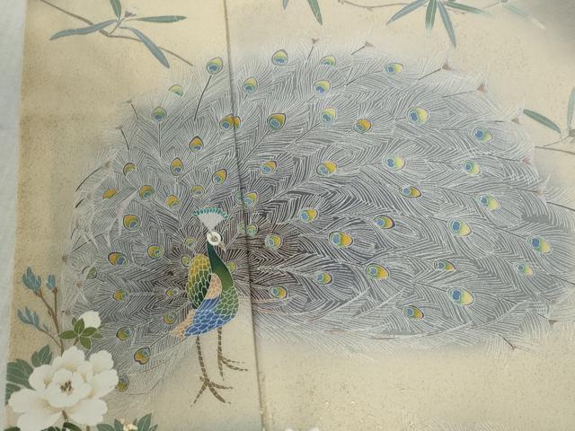 平和屋着物●豪華色留袖 友禅 作家物 孔雀草花文 暈し染め 金彩 正絹 逸品 CABB4407yc