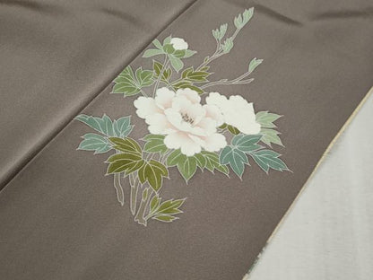 平和屋着物●豪華色留袖 友禅 作家物 孔雀草花文 暈し染め 金彩 正絹 逸品 CABB4407yc