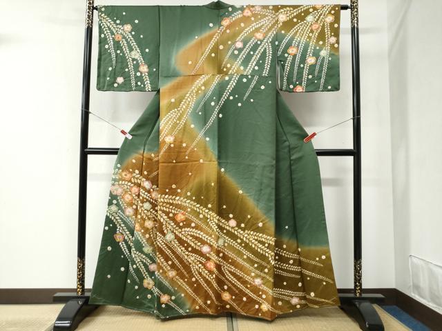 平和屋着物●訪問着 辻が花 絞り 暈し染め 正絹 逸品 未使用 CABB4408yc