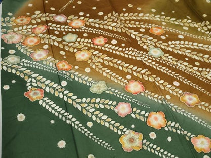 平和屋着物●訪問着 辻が花 絞り 暈し染め 正絹 逸品 未使用 CABB4408yc