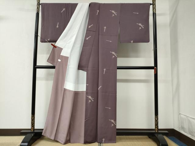 平和屋着物●上質な小紋 簪 金彩 正絹 逸品 CABB4409yc