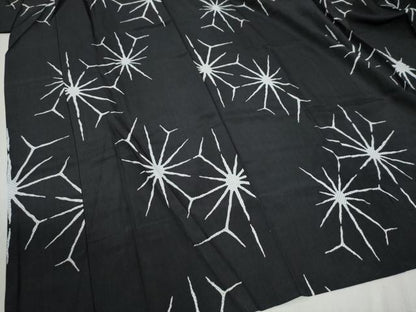 平和屋着物●長襦袢　無双仕立て　変わり麻の葉文様　黒地　正絹　逸品　CABB4412yc