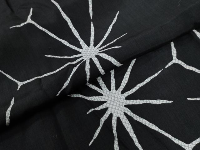 平和屋着物●長襦袢　無双仕立て　変わり麻の葉文様　黒地　正絹　逸品　CABB4412yc