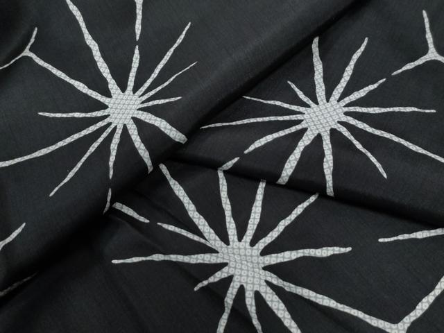 平和屋着物●長襦袢　無双仕立て　変わり麻の葉文様　黒地　正絹　逸品　CABB4412yc