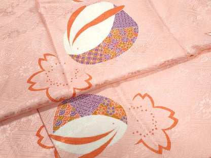 平和屋着物●長襦袢 袷 小谷荘夢作 花兎 半衿刺繍 反端付き 正絹 逸品 未使用 CABB4416yc