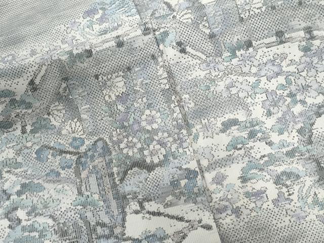 平和屋着物●都喜ヱ門 本場大島紬 9マルキ 総絣 御所車草花文 藤絹織物謹製 正絹 逸品 未使用 CABB4417yc