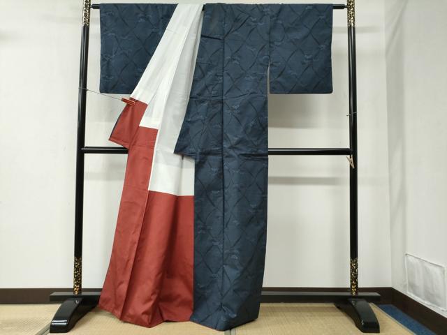 平和屋着物●本場大島紬 7マルキ 網目松文 正絹 逸品 CABB4420yc