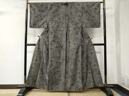 平和屋着物●本場大島紬 9マルキ 草花文 正絹 逸品 CABB4426yc