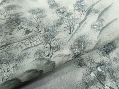 平和屋着物●訪問着 紬地 手描き 樹林風景文 正絹 逸品 未使用 CABB4427yc