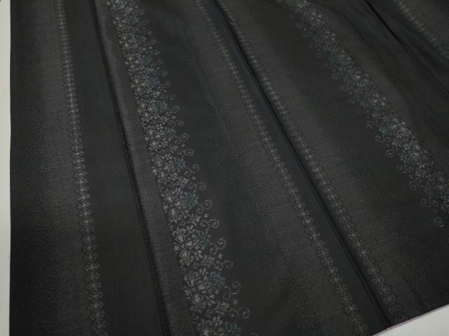 平和屋着物●上質な紬 花唐草文 正絹 逸品 CABB4429yc
