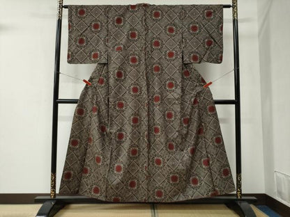 平和屋着物●本場大島紬　龍郷絣　正絹　逸品　CABB4436yc
