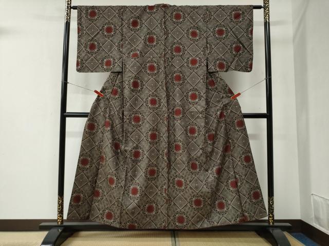 平和屋着物●本場大島紬　龍郷絣　正絹　逸品　CABB4436yc