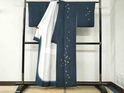 平和屋着物●訪問着　刺繍　人物文　金彩　鬼しぼ縮緬　正絹　逸品　CABB4437yc