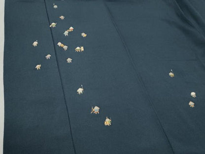 平和屋着物●訪問着　刺繍　人物文　金彩　鬼しぼ縮緬　正絹　逸品　CABB4437yc