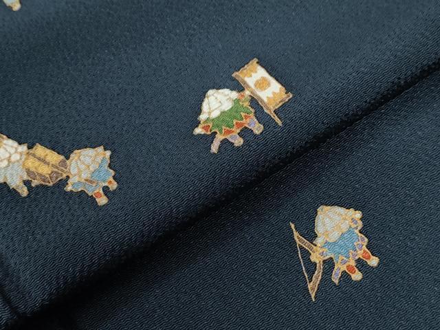 平和屋着物●訪問着　刺繍　人物文　金彩　鬼しぼ縮緬　正絹　逸品　CABB4437yc
